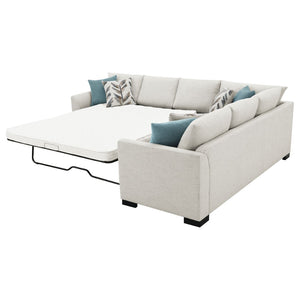 English Elm Radison Greige Fabric Sleeper Sectional with Hidden Pull-out Bed for Living Rooms B062S01405