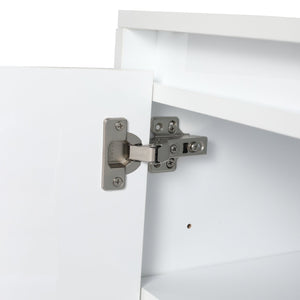 English Elm 12" Bathroom Side Cabinet - Wall-Mounted, Glossy White Finish, Soft-Close Doors, Space Saver Design W999P312082