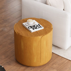 English Elm 19.29"h Tulip Mgo Round Accent Table Waterproof Wood Grain Finish Patio or Living Room Natural W757P387421