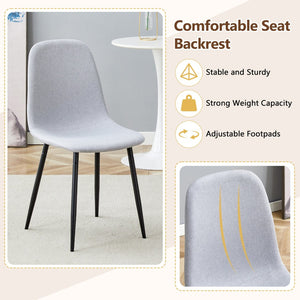 English Elm Table Set - Modern Walnut Grain Dining Table With 8 Light Gray High-Resilience Chairs For Stylish Spaces W1151S04293-GIGA