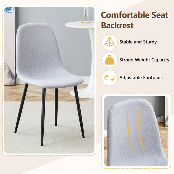 English Elm Table Set - Modern Walnut Grain Dining Table With 8 Light Gray High-Resilience Chairs For Stylish Spaces W1151S04293-GIGA