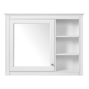 English Elm 36'' Modern Medicine Cabinet Wall Mounted Mirror with Adjustable Shelf, MDF Durable Storage, White N710P322791K