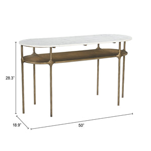 Zuo Modern Bild Console Table: Elegant White Marble & Brass Accents For Modern Living Spaces & Entryways White Natural Marble,Iron 110596-zuo-modern