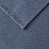 True North by Sleep Philosophy Cozy Flannel Casual Printed Sheet Set TN20-0124 Blue Solid