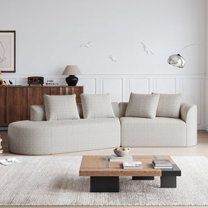 English Elm Modern Oversized Sectional Sofa - 112-Inch Curved Cloud Couch With 4 Pillows For Ultimate Comfort W834P323314