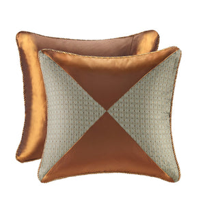 JLA Home Hampton Hill - 10 Piece Jacquard Comforter Set Luxury Medallion Weave in Deep Blue & Brown Oversized Ensemble 110 L x 96 W x 1.5H JLA10-055