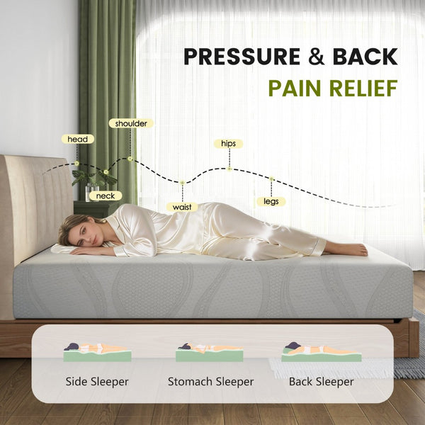 English Elm Full Size 12 Inch Green Tea Gel Memory Foam Mattress Certipur Certified Sleep Support W2889P433211