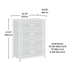 English Elm 4-Drawer Chest In White Finish – Versatile Storage Solution For Modern & Traditional Spaces, Durable Design B356P402739