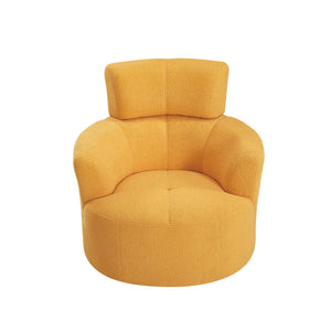 English Elm 360° Swivel Chair - Cozy Upholstered Accent Barrel Chair With Adjustable Headrest For Home & Office N719P272676L