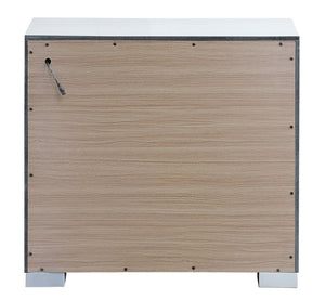 English Elm Milan Contemporary Wood Nightstand with Built in Led Lighting and Wave Sensor Control White B078P497947