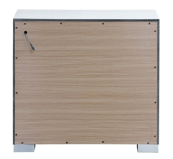 English Elm Milan Contemporary Wood Nightstand with Built in Led Lighting and Wave Sensor Control White B078P497947