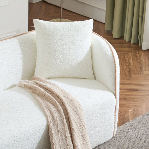 English Elm Christopher Knight Home® - Coral 82" Curved Sofa 3-Seater with Plush Cloud-Like Cushions, Sturdy Frame Supports 900 lbs, Elegant White N773P240634W_N773P240653W