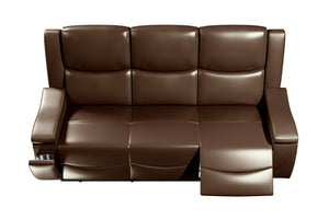 English Elm Recliner Plush 3-Seat Manual Sofa with Hidden Cup Holders, Headrest Support for Ultimate Comfort and Style Camel 81 L x 31 W x 26 H B089P240490