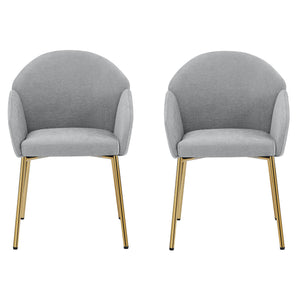 English Elm Christopher Knight Home® - Dining Chair Set Of 2 - Modern Grey Upholstered Metal Chairs For Stylish Dining & Home Bars N779P186914G