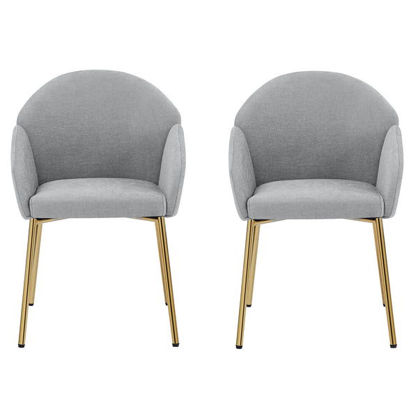 English Elm Christopher Knight Home® - Dining Chair Set Of 2 - Modern Grey Upholstered Metal Chairs For Stylish Dining & Home Bars N779P186914G