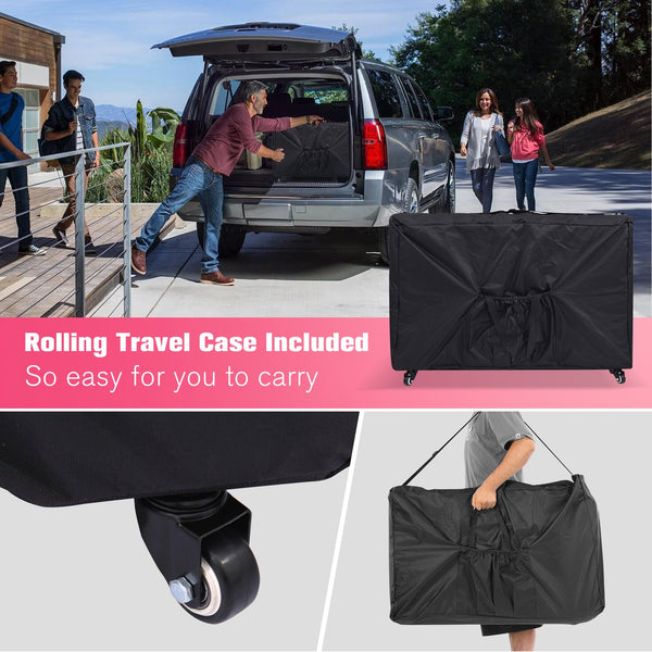 English Elm Massage Table Portable Spa Bed With Carrying Case | Adjustable Height, Soft Foam, Easy Setup B205P203814