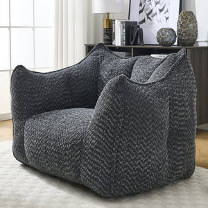 English Elm Sofa plush beanbag chair with superfiber cover and resilient foam filling for ultimate home comfort and relaxation Black W1996P252270