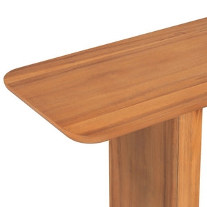 English Elm Mirod Acacia Veneer Console Table with U-base and Curved Edges for Entryway Brown N760P237958D