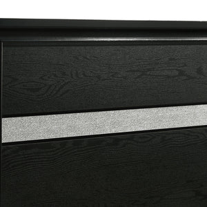 English Elm Annie Black 4-Piece Twin Bedroom Set - Modern Glamour With Storage & Crystal Accents For Teens B062S01352