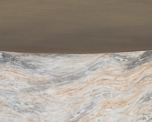 Sunpan Diaz Coffee Table - Stylish Drum Design with Unique Concrete Finish for Modern Indoor and Outdoor Spaces Marble Look / Antique Brass