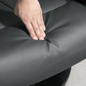 English Elm HOMCOM PU Leather Massage Recliner with Ottoman, 360° Swivel, Remote Control, Heat & Multi-Mode Comfort Gray W2225P173861