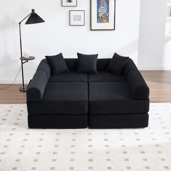 English Elm United We Win Convertible Folding Sofa Bed - Plush Corduroy, Memory Foam Comfort For Any Room! W1568S00248-GIGA