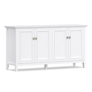 English Elm Amherst Shaker Pine Sideboard Wide Four Door Storage Cabinet for Dining Hallway White B136P481649