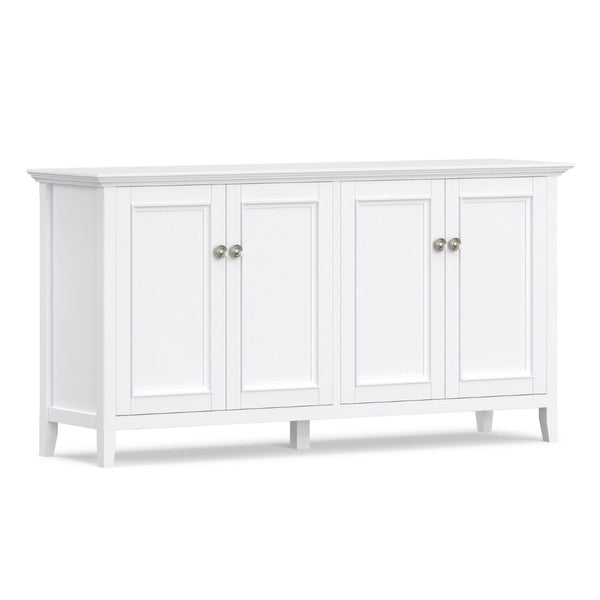 English Elm Amherst Shaker Pine Sideboard Wide Four Door Storage Cabinet for Dining Hallway White B136P481649