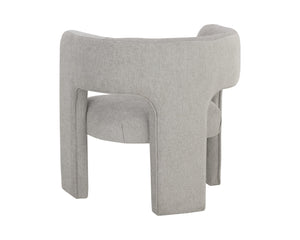 Sunpan Isidore Lounge Chair - Contemporary Comfort with Curved Backrest and Chic Boucle Fabric Design Ernst Sandstone