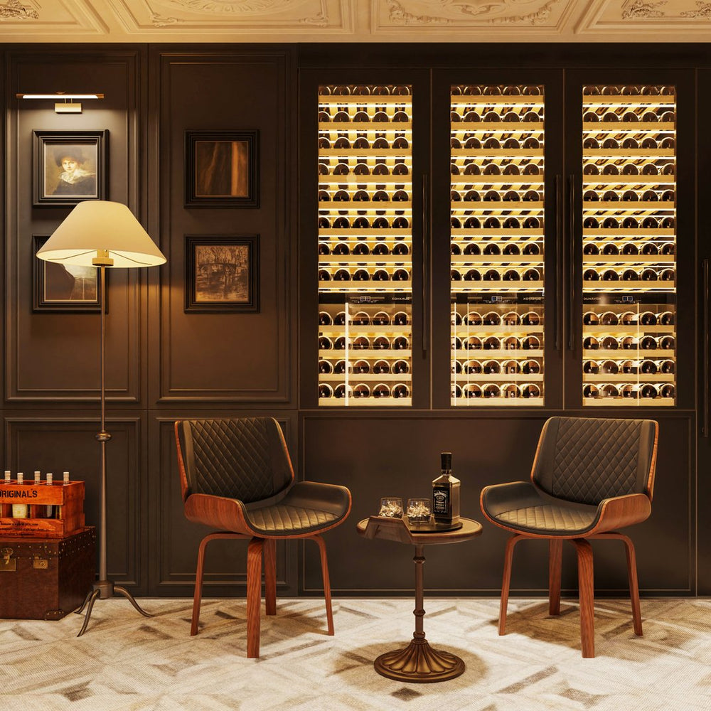 English Elm Mid-Century Modern Dining Chair Set Of 2 - Stylish 360° Swivel, Ergonomic Pu Leather For Any Space N842P290057B