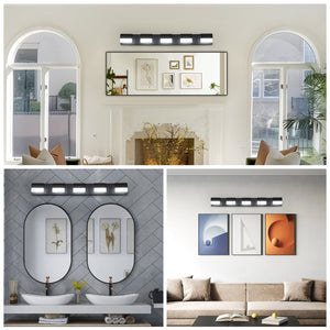 English Elm Modern 5-Light Led Vanity Lighting Fixture For Bathroom Mirrors – Sleek Style & Dimmable Illumination W2312P374896