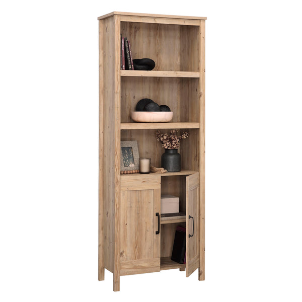 English Elm Bookcase With Doors – Elegant Brown Finish, Adjustable Shelves, Ideal For Modern & Rustic Spaces B356P402661