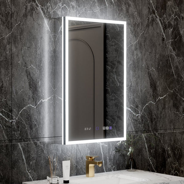 English Elm 20*32 Inch Led Medicine Cabinet with Anti-fog Gfci Outlet and Dimming Bathroom Mirror W637P349553