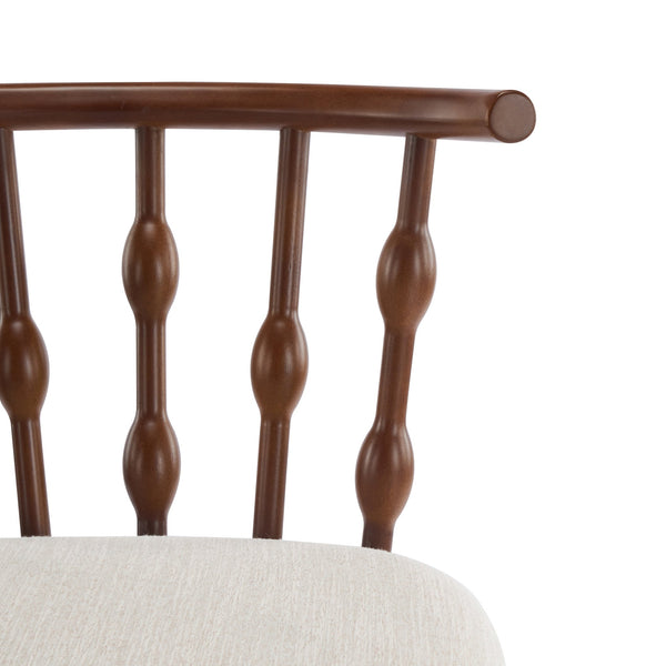 English Elm Christopher Knight Home® - Doria Sculptural Hourglass Back Barstool Set of 2 — Durable Rubberwood Frame, Plush Fabric Seat, Stylish Modern Appeal Beige,Walnut N775P299416W