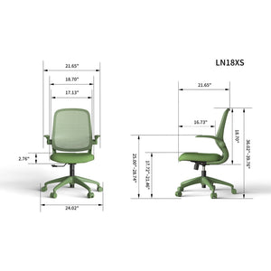 English Elm Ergonomic Mesh Back Task Chair with Flip Armrests High Density Foam Seat 500lb Capacity Green W5280P464455
