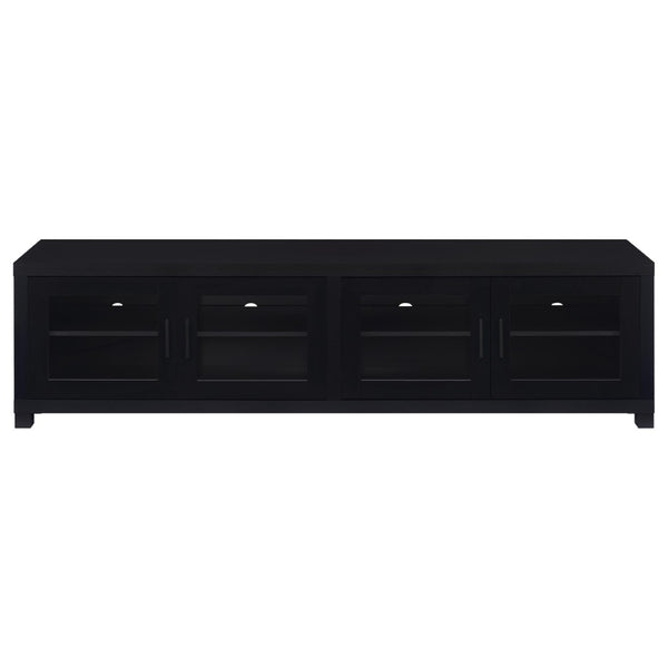 English Elm Arnaud Matte Black 3 Piece Entertainment Center with Media Towers for Living Room B062S01737