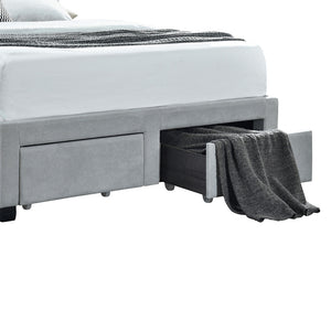 English Elm Newport Light Grey Upholstered King Bed With 4 Storage Drawers, Tufted Headboard & Modern Design B062S00710