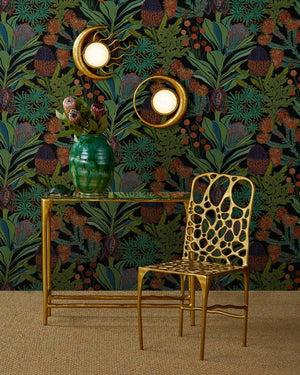 Currey & Company Honeycomb Gold Side Chair - Artistic Contemporary Design With Surrealist Honeycomb Pattern Finish Gold Cast Aluminum 4000-0231-currey-company