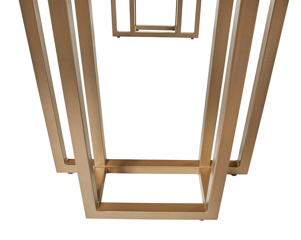 Sunpan Baldessara 94.5" Rustic Bronze Dining Table with Stylish Oak Veneer Top for Modern Elegance