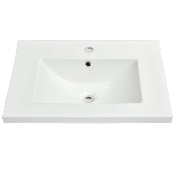 English Elm 48'' Bathroom Vanity with Sink 48.8'' Modern Freestanding 6-Drawer Ceramic Basin Cabinet for Baths Natural Wood N710SS00008P