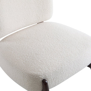 English Elm Christopher Knight Home® - 25.5" Boucle Lounge Chair with Solid Wood Frame, Plush Textured Upholstery and Modern Minimalist Style Beige N767P256376B