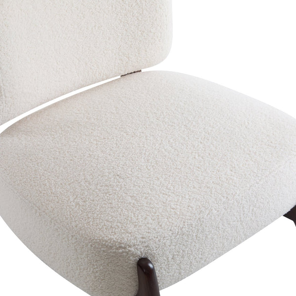 English Elm Christopher Knight Home® - 25.5" Boucle Lounge Chair with Solid Wood Frame, Plush Textured Upholstery and Modern Minimalist Style Beige N767P256376B