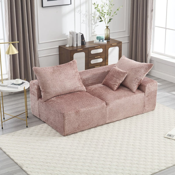 English Elm United Two-Person Sofa - Versatile Chenille Upholstery For Lounging, Napping & Flexible Layout W1568P222617-GIGA