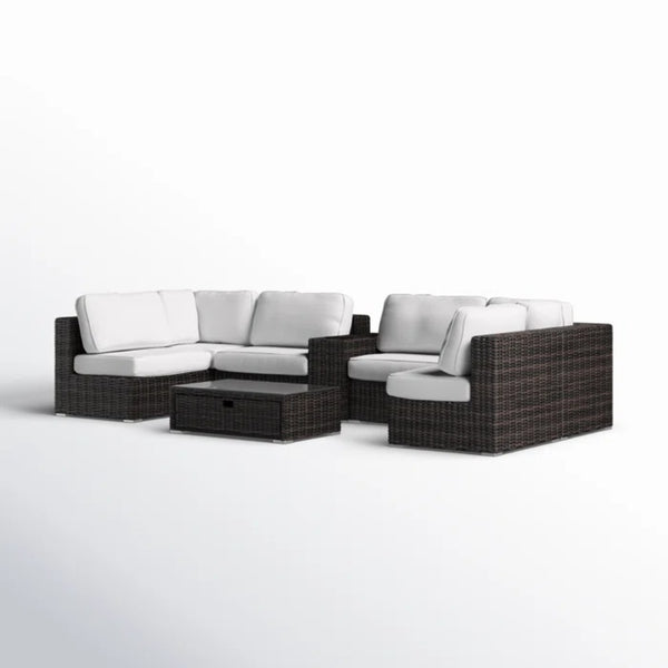 English Elm Fully Assembled 4-Piece Rattan Patio Seating Set With Cushions – Stylish Comfort For Outdoor Living B120S00156
