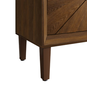 English Elm 60'' Premium Rustic American Farmhouse Credenza with Sunburst Doors, Heavy-Duty 200lb Top, Adjustable Shelves W1445P365598