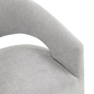 English Elm Light Hoople Channel Tufted Swivel Chair with Curved Back 360° Rotation Stylish Accent Seating Light Gray 27 L x 26 W x 33 H B2741P401364