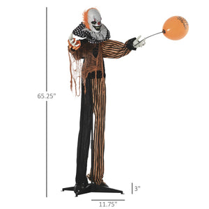 English Elm Outdoor Animated Circus Clown Prop with Motion Sound Activation and Blinking Red Eyes T3971P382649