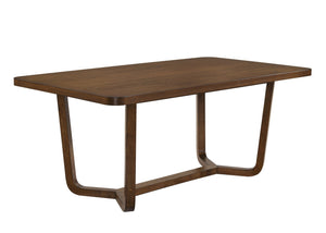 English Elm Mid-century sculptural dining table with warm wood finish, 71" x 39" sturdy design for modern spaces Brown 42.52 L x 74.17 W x 4.53 H B011P373216