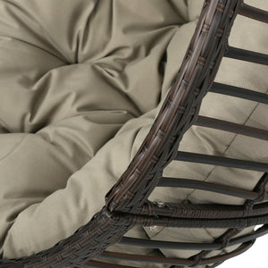 English Elm Christopher Knight Home® - HANGING Basket Chair with Water-Resistant Cushions, Durable PE Rattan & Steel Frame for Indoors Outdoors Khaki+Brown 60654.00BSTMBN