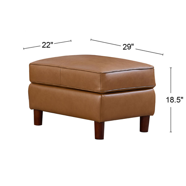 English Elm Bella Leather Storage Ottoman with Top-Grain Leather, Pocket Coil Comfort, Durable Kiln-Dried Frame Cognac B2705P326711